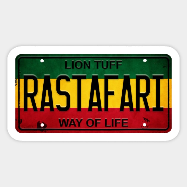 Rastafari License Plate Sticker by LionTuff79